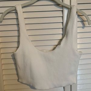 White Cropped Tank